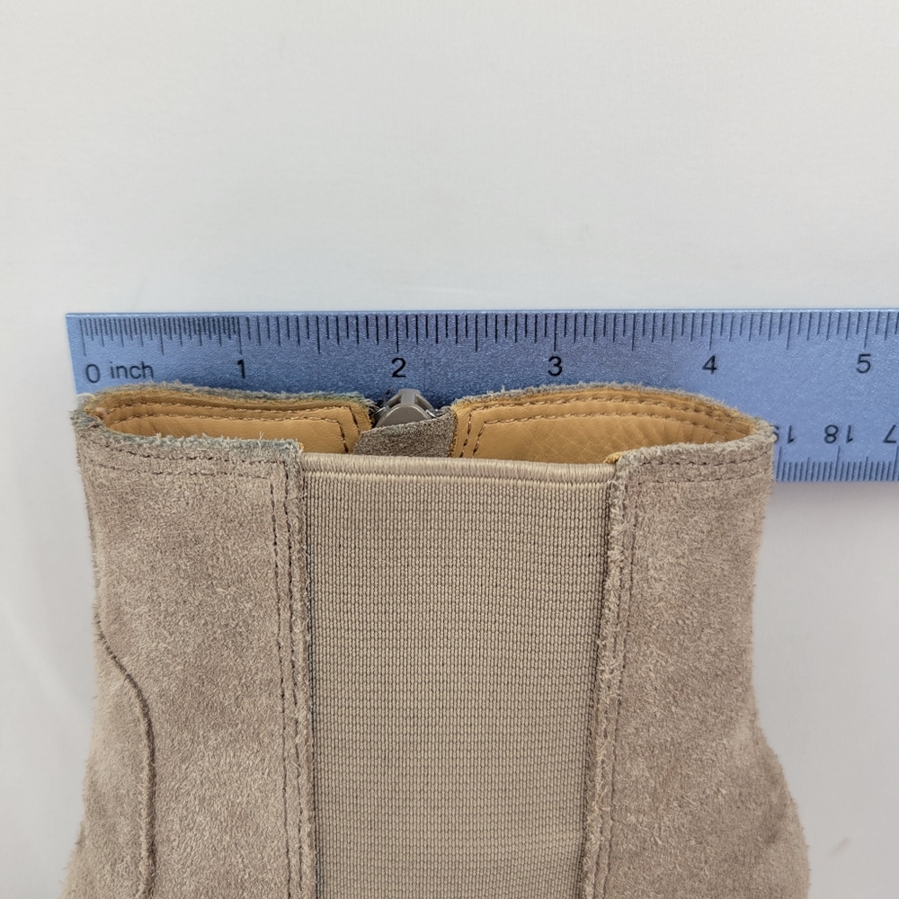 Soludos Emma Heeled Ankle Bootie Taupe Suede Size 6 - Picture 13 of 13
